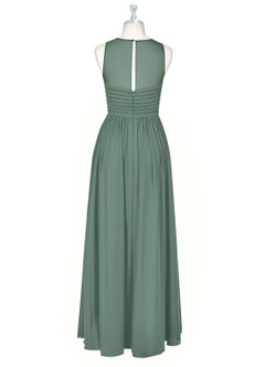 Azazie Nina Bridesmaid Dresses Eucalyptus A-Line Pleated Chiffon Dress image7