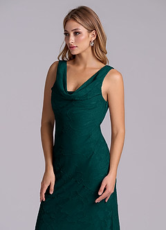 Azazie Rylina Final Sale Pine Mermaid Floral Burnout Dress image6