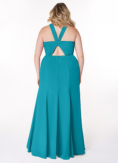 Azazie Rue Bridesmaid Dresses Jade A-Line Halter Chiffon Dress image8