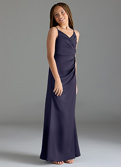 Azazie Maci Junior Klä av Sjöjungfru i Stretch Satin Plisserad image4