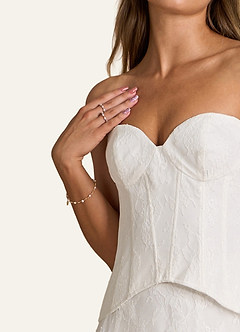 front Kultahelmiä helmirannekoru