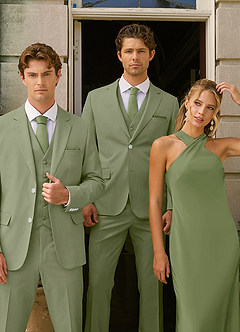 front James Pistachio Structured Stretch Suit