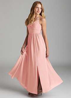 Azazie Zeya Junior Rosette A-Line Chiffon Dress image4