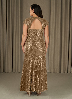Azazie Korinna Mère de la mariée Robes Robe Sirène en Paillettes Taupe image7