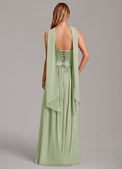 Azazie Cadence Bridesmaid Dresses Dusty Sage A-Line Corset Stretch Satin Convertible Dress image4