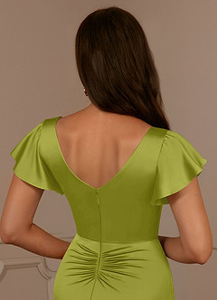 Azazie Roya Mère de la mariée Robes Robe Sirène en Satin extensible Col en V Plissé Citronnelle image6