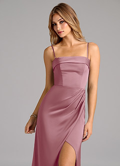 Azazie Aretha Bridesmaid Dresses Vintage Mauve A-Line Strapless Stretch Satin Convertible Dress image2