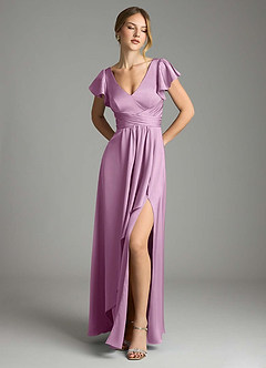 Azazie Omari Bridesmaid Dresses Wisteria A-Line Stretch Satin Dress image1