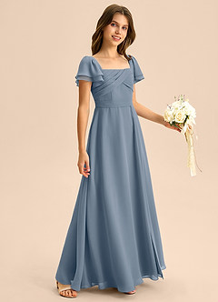 Azazie Azey Junior Twilight A-Line Ruched Chiffon Dress image5