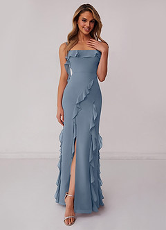 Barbie ♥ Azazie Bridesmaid Dresses Twilight Sheath Bow Chiffon Dress image1