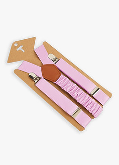 front Boy's Matching Matte Satin Bow Tie & Suspenders Set