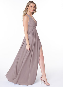 Azazie Jaclyn Bridesmaid Dresses Dusk A-Line Pleated Chiffon Dress image5
