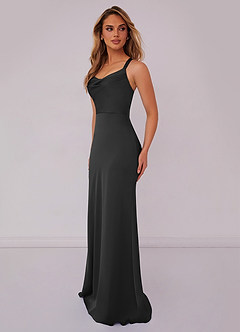 Barbie ♥ Azazie Bridesmaid Dresses Criss Cross Strap Stretch Satin Sheath Dress image4