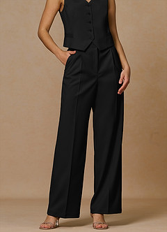 Rowan Negro Pantalones de rendimiento de tejido refinado