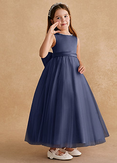 Azazie Cookie Flower Girl Dresses Stormy A-Line Bow Tulle Dress image2