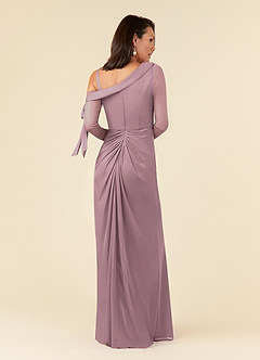 Azazie Marna Kleider für die Brautmutter Etui One-Shoulder Gittergewebe Kleid Altrosa image3