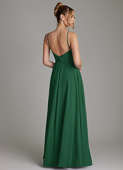 Azazie Elita Bridesmaid Dresses Dark Green A-Line Pleated Chiffon Dress image7