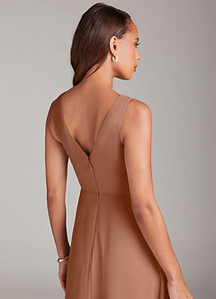 Azazie Nelly Bridesmaid Dresses Bronzer A-Line Pleated Chiffon Dress image7