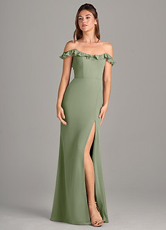 Azazie Callie Bridesmaid Dresses Pistachio Mermaid Side Slit Chiffon Convertible Dress image7