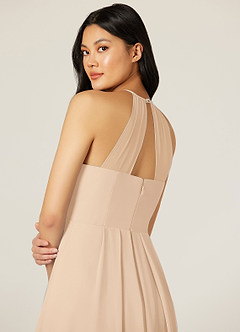 Azazie Sarah Final Sale Sand Empire Pleated Chiffon Dress image7