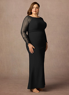 Azazie Peggy Kleider für die Brautmutter Etui Spitze Kleid Schwarz image9
