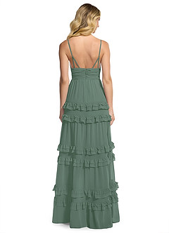 Azazie Rachel Brautjungfernkleider A-Linie Chiffon Kleid Eukalyptus image2