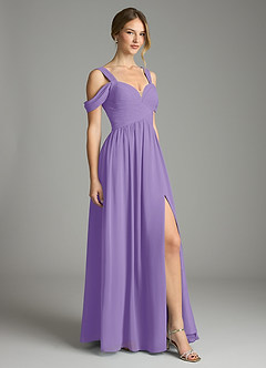 Azazie Lianne Bridesmaid Dresses Tahiti A-Line Off the Shoulder Chiffon Dress image5
