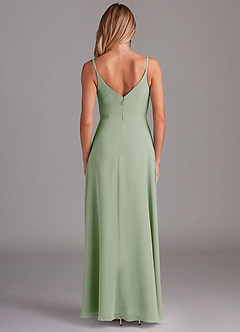 Azazie Daenerys Bridesmaid Dresses Dusty Sage A-Line Cowl Chiffon Dress image2