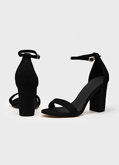front Eenvoudige enkelband blokhak sandalen