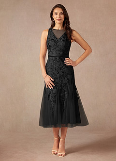 Azazie Herrin Mother of the Bride Dresses Black Mermaid Lace Dress image5