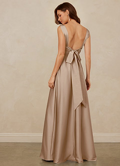 Christian Siriano Bridal for Azazie 1001 Bridesmaid Dresses Taupe A-Line Sweetheart Neckline Stretch Satin Dress image5