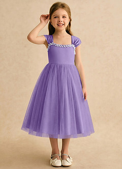 Azazie Yosemite Flower Girl Dresses Tahiti Ball-Gown Sweetheart Neckline Tulle Dress image5