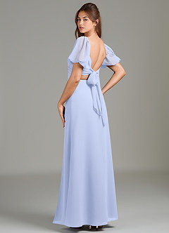 Azazie Phylicia Bridesmaid Dresses Ice A-Line Bow Chiffon Dress image5