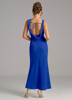 Azazie Rylina Robes de demoiselle d'honneur Robe Sirène en Mousseline de soie Plissée Bleu Roi image6