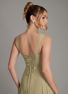 Azazie Agustina Bridesmaid Dresses Moss Green Mermaid Corset Chiffon Dress image2
