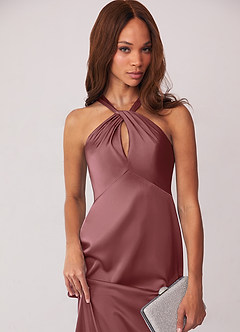 Barbie ♥ Azazie Brautjungfernkleider Etui Stretch-Satin Kleid Amethyst image6