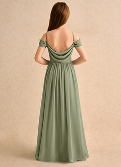 Azazie Shia Girls Formal Flower Girl Dresses Pistachio A-Line Off the Shoulder Chiffon Dress image1