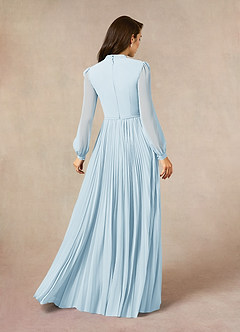 Azazie Adellah Mother of the Bride Dresses Sky Blue A-Line Pleated Chiffon Dress image3