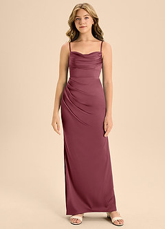 Azazie Mai Junior Desert Rose A-Line Sweetheart Neckline Stretch Satin Dress image5