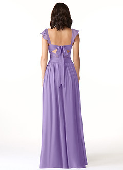 Azazie Lissa Bridesmaid Dresses Tahiti A-Line Lace Chiffon Dress image2