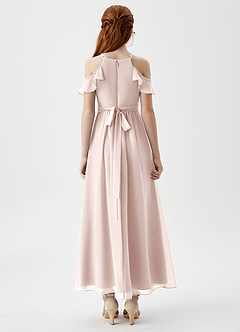 Azazie Chaya Junior Vestido de Pétalo De Rosa de Gasa de Corte En A con Vestidos sin tirantes image2