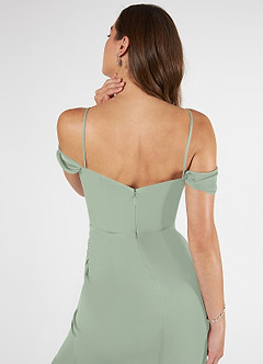 Azazie Kit Bridesmaid Dresses Dusty Sage Mermaid Off the Shoulder Mesh Dress image8