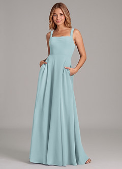 Azazie Shaude Bridesmaid Dresses Mist A-Line Pleated Chiffon Dress image1