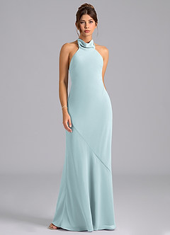 Azazie Velli Bridesmaid Dresses Mist Mermaid Bow Chiffon Dress image6