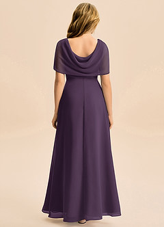 Azazie Emma Junior Robe Trapèze en Mousseline de soie Plissée Prune image2