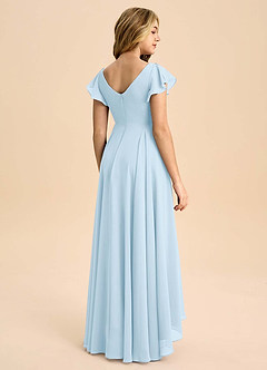 Azazie Caria Junior Sky Blue A-Line Pleated Chiffon Dress image2