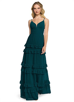 Azazie Rachel Final Sale Auburn A-Line Chiffon Dress image1