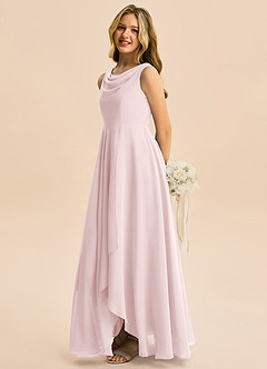 Azazie Mannie Junior Linia A Pofałdowany Szyfon Asymetryczny Młodsza druhna Sukienka image4