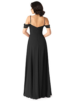 Azazie Tancie Bridesmaid Dresses Black A-Line Off the Shoulder Chiffon Convertible Dress image2