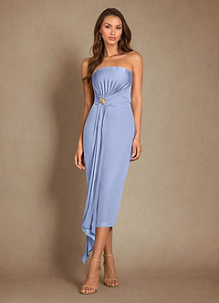 Azazie Dinanta Mother of the Bride Dresses Ice Column Pleated Chiffon Dress image4
